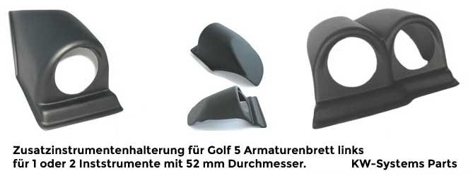 Aufbau Armaturenbrett Halterung für 3 Zusatzinstrumente 52mm